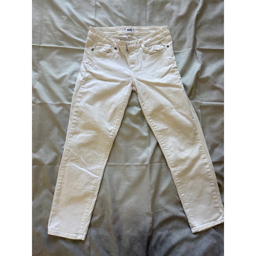 Women's PAIGE Kylie Crop White Stretch Jeans , Size 29